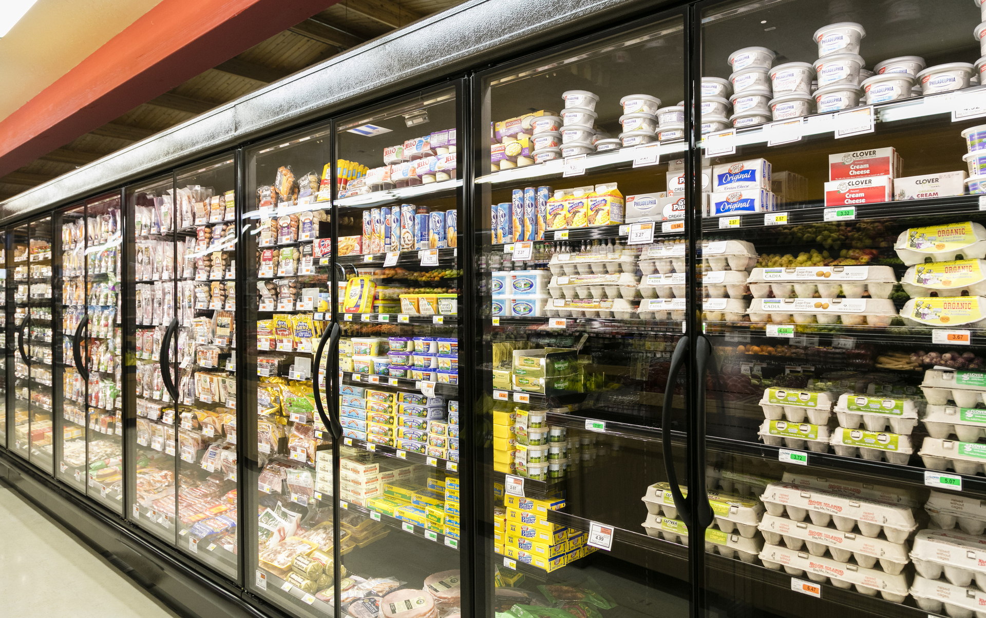 Commercial refrigeration unit being serviced